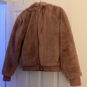 Athleta Pink Ritual Faux Fur Jacket - Size Small